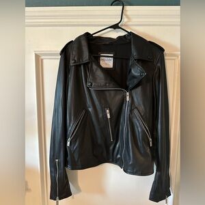 Chelsea De Boer by Lily & Lottie faux black leather jacket L